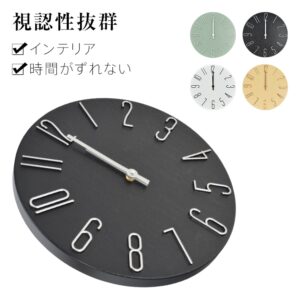 電波時計 壁掛け時計 直径30.5cm 静かな 見やすい 大きな文字盤 視認性抜群 軽量 シンプル おしゃれ 北欧 部屋飾り オフィス 寝室 リビング インテリア 新生活 新築   cc047
