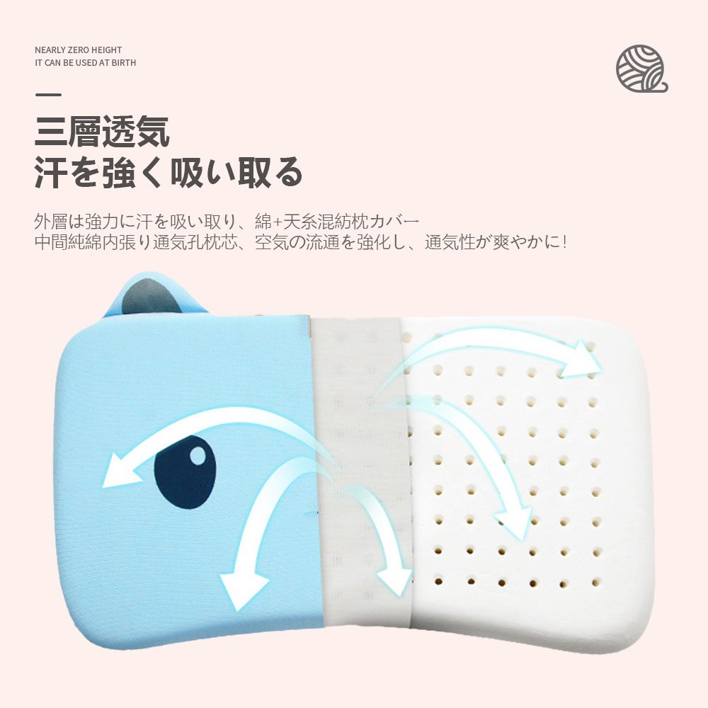 ベビー枕 新生児から使える 絶壁頭予防枕 出産祝い 赤ちゃん 枕 ドーナツ枕 頭の形 丸く 向き癖 0歳 1 2 3歳 乳児 メッシュ 出産準備 かわいい おしゃれ プレゼント かわいい ベビーまくら 丸洗いOK D-13 - 画像 (6)